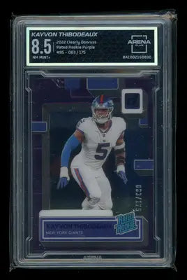 2022 Panini Donruss Rated Rookie Purple Kayvon Thibodeaux #95 063/175 AC 8.5 - Football Card Single