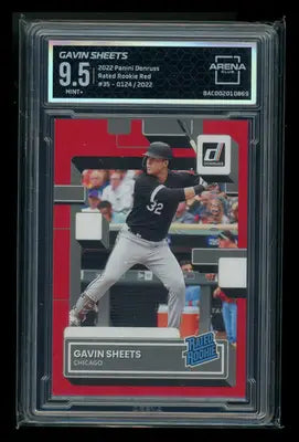2022 Panini Donruss Rated Rookie Red Gavin Sheets #35 0124/2022 Arena Club 9.5 - Baseball Card Single