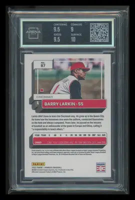 2022 Panini Donruss Red Barry Larkin #87 1740/2022 Baseball Arena Club 9.5 - Baseball Card Single