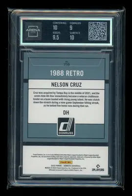 2022 Panini Donruss Retro 1988 Red Nelson Cruz #239 0980/2022 Arena Club 9.5 - Baseball Card Single