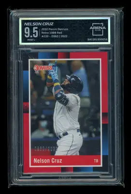 2022 Panini Donruss Retro 1988 Red Nelson Cruz #239 0980/2022 Arena Club 9.5 - Baseball Card Single