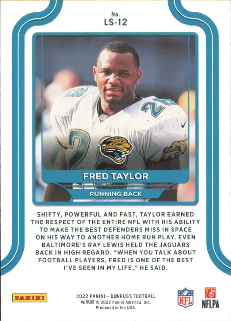 2022 Panini Donruss The Legends Series #LS-12 Fred Taylor Jacksonville Jaguars - Football Card Single
