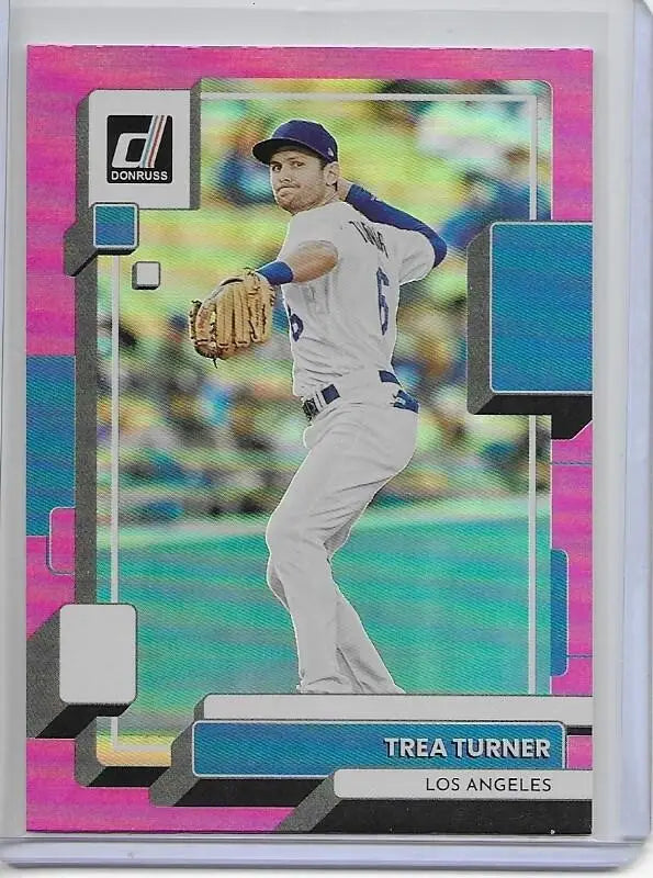 2022 Panini Donruss Trea Turner Pink Holo Los Angeles Dodgers 149 (877) - Baseball Card Single