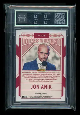 2022 Panini Donruss Voices of the Octagon Jon Anik #222 MMA Arena Club 9.5 - UFC/MMA Card Single