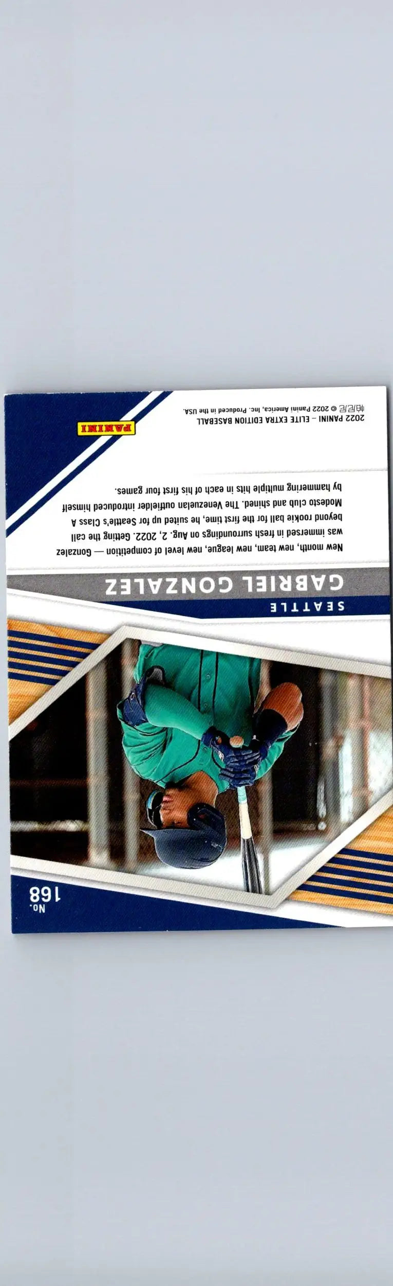 Baseball card of Gabriel Gonzalez from Panini Elite Extra Edition 2022