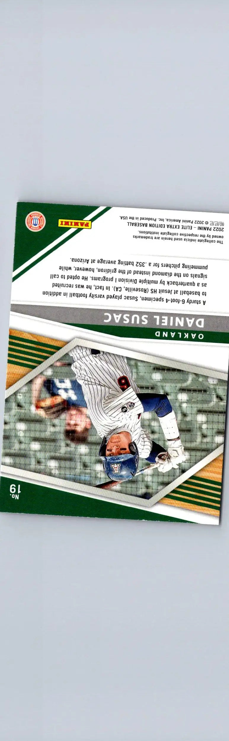 Daniel Susac baseball card from 2022 Panini Elite Extra Edition series