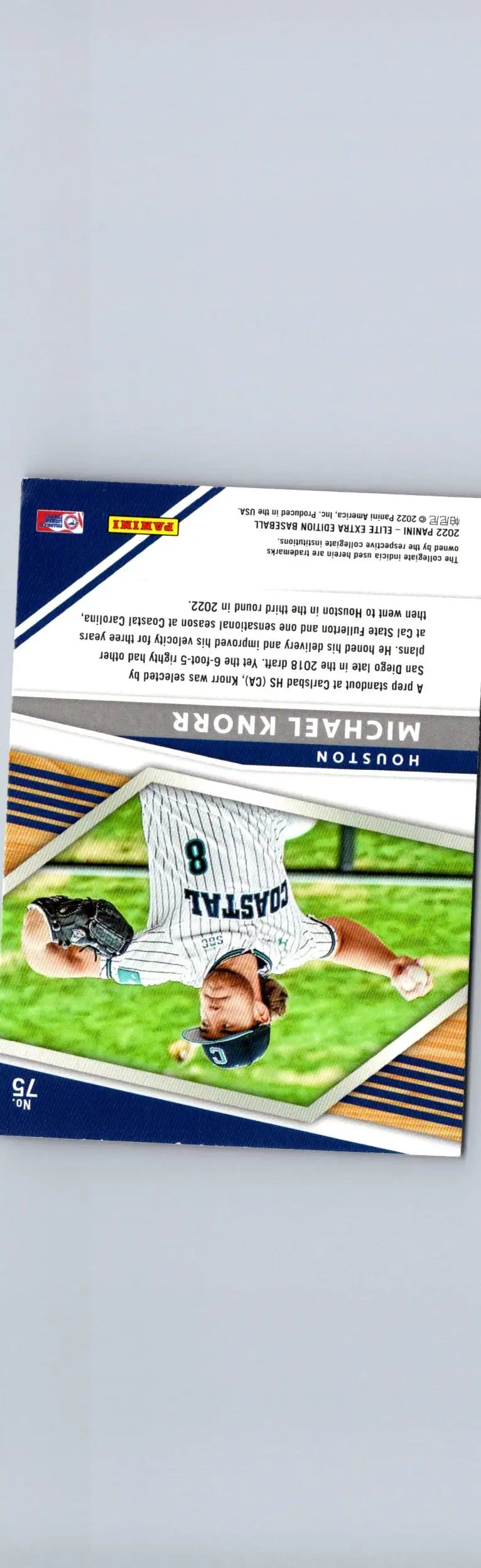Baseball card of Michael Knorr from Panini Elite Extra Edition 2022