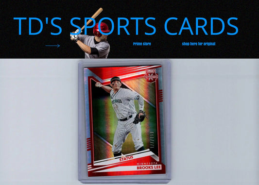 Brooks Lee baseball card from Panini Elite Extra Edition 2022 Status Red #/299