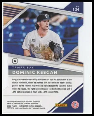 2022 Panini Elite Extra Edition - Prime Numbers Die Cut Dominic Keegan 134 /110 - Baseball Card Single