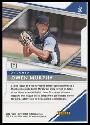2022 Panini Elite Extra Edition - Prime Numbers Die Cut Owen Murphy 20 /189 NM - Baseball Card Single