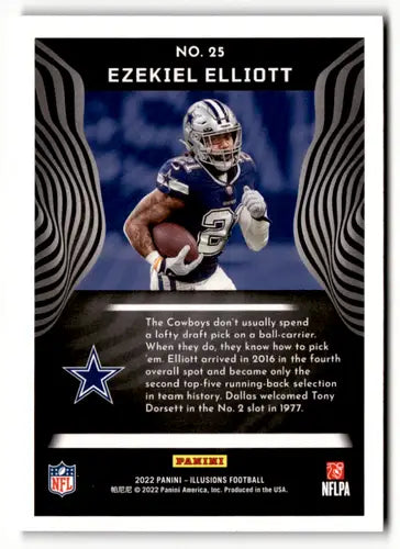 Ezekiel Elliott football card from Panini Illusions with original gloss, Cowboys player
