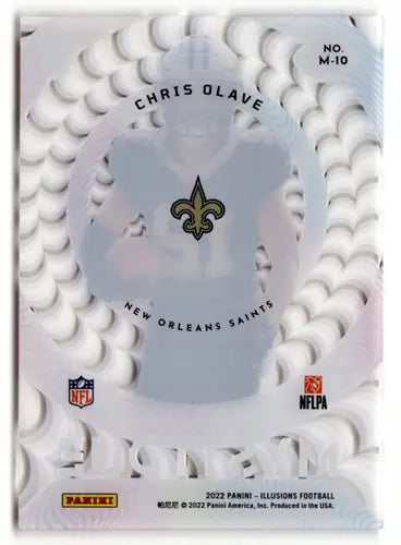 Original gloss Panini Illusions Mystique Chris Olave football card for Saints display