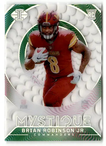 Football trading card from Panini Illusions Mystique Emerald series featuring Brian Robinson Jr