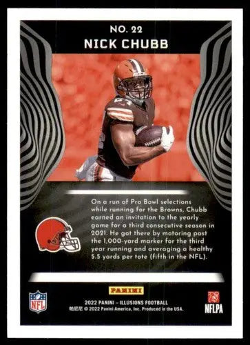 Nick Chubb football card from Panini Illusions Retail 2022 with original gloss