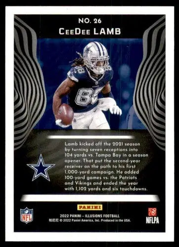 CeeDee Lamb football card with original gloss from 2022 Panini Illusions Retail series