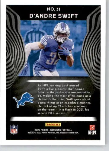 Original gloss D’Andre Swift football card from Panini Illusions Retail 2022