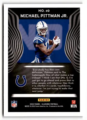 Michael Pittman Jr football card with original gloss from Panini Illusions Retail series