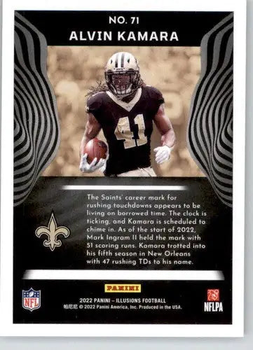 Alvin Kamara football card from Panini Illusions Retail 2022 Saints NM-MT