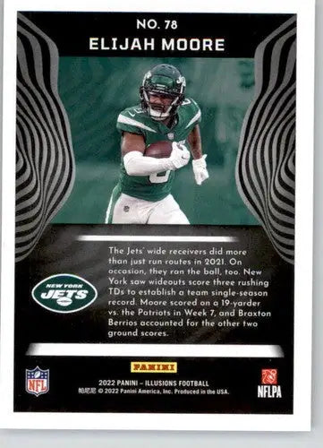 Original gloss Elijah Moore football card from Panini Illusions Retail 2022 series