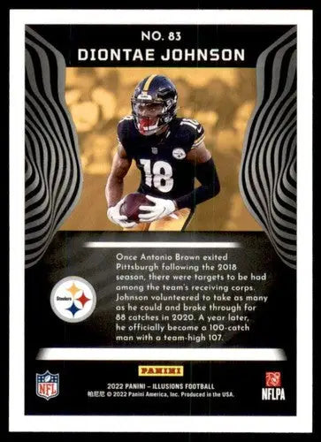 Diontae Johnson football card from Panini Illusions Retail 2022, original gloss, Steelers