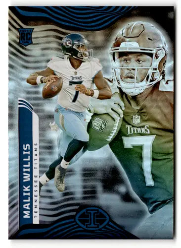 Original gloss Panini Illusions Malik Willis football card from 2022 Titans collection
