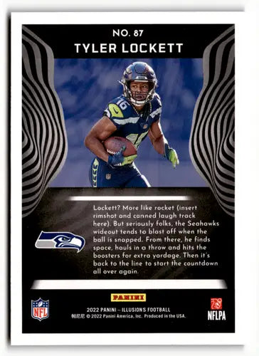 Tyler Lockett football card from Panini Illusions Trophy Collection featuring illusions trophy design