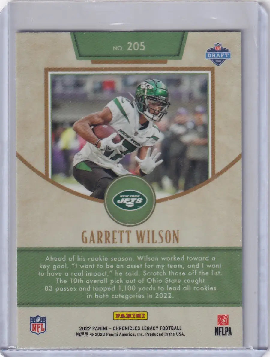 2022 Panini Legacy #205 Garrett Wilson - New York Jets - Football Card Single