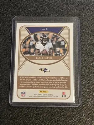 2022 Panini Legacy #6 Lamar Jackson - Football Card Single