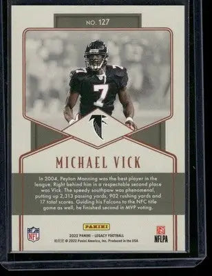 2022 Panini Legacy Legends Michael Vick #127 Yellow 115/150 Football - Football Card Single