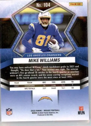 2022 Panini Mosaic #104 Mike Williams NM-MT LA Chargers ID:52221 - Football Card Single
