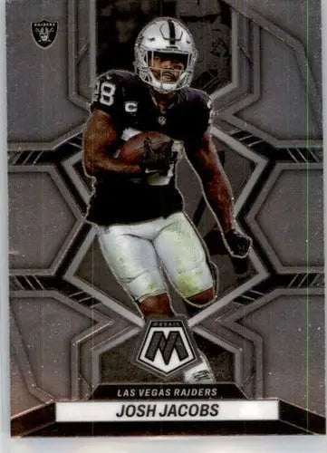 2022 Panini Mosaic Josh Jacobs football card with original gloss and NM-MT condition