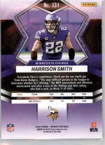 Harrison Smith football card from Panini Mosaic with original gloss and vibrant detail