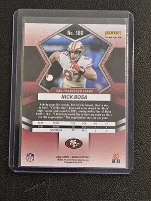 2022 Panini Mosaic #180 Nick Bosa Mosaic Green - Football Card Single