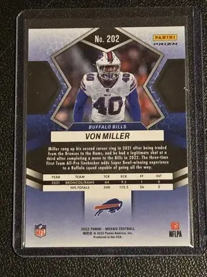 2022 Panini Mosaic #202 Von Miller Mosaic Green - Football Card Single