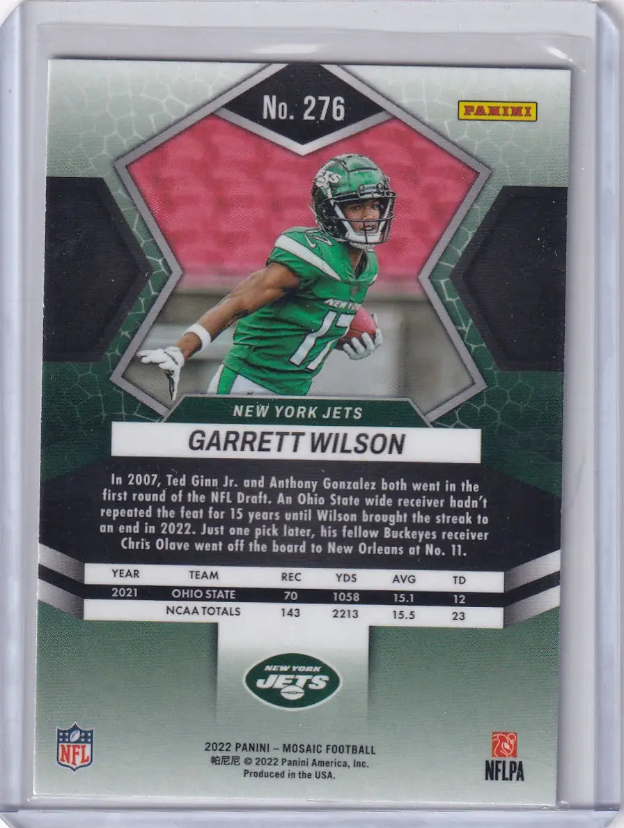 2022 Panini Mosaic #276 Garrett Wilson - New York Jets - Football Card Single