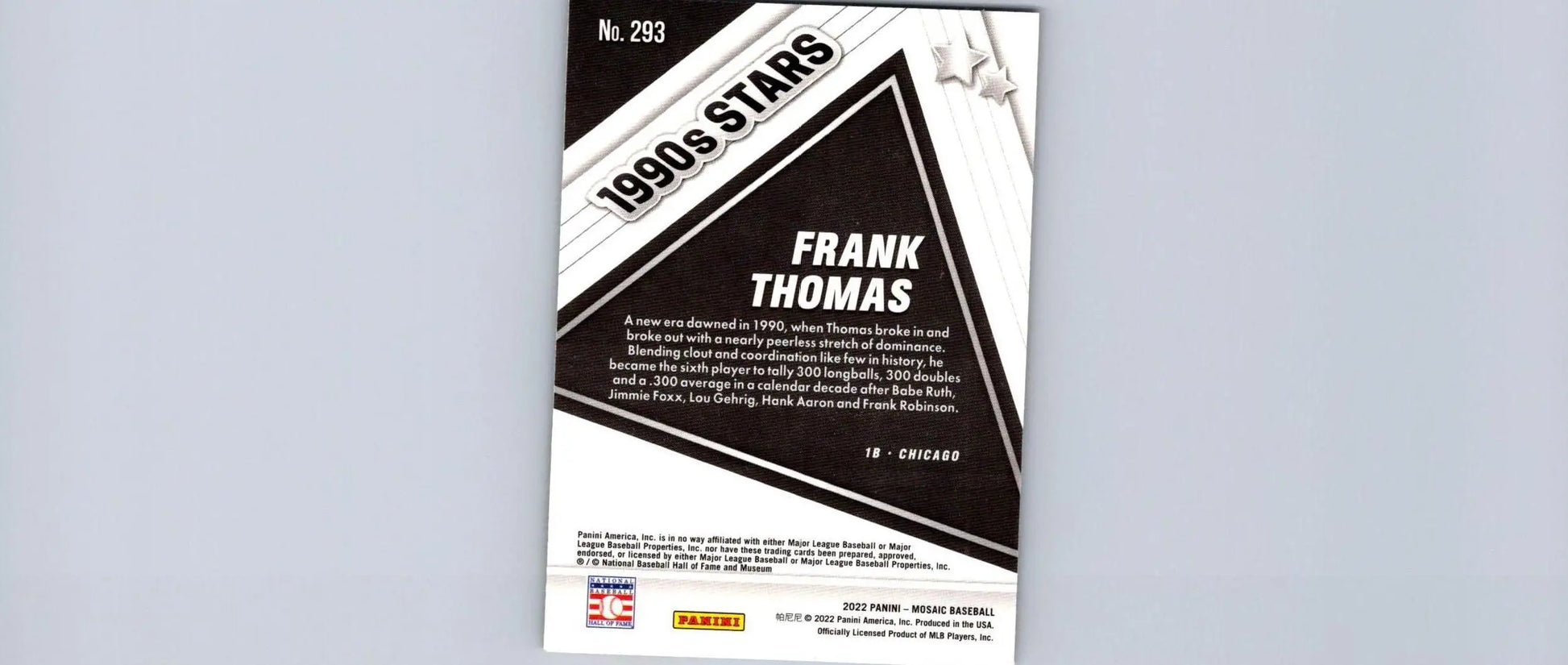 Frank Thomas baseball card from 2022 Panini Mosaic trading cards collection