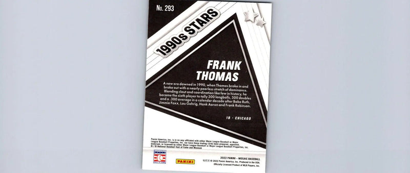 Frank Thomas baseball card from 2022 Panini Mosaic trading cards collection