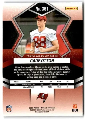 2022 Panini Mosaic #361 Cade Otton NM-MT RC Rookie Buccaneers ID:49353 - Football Card Single