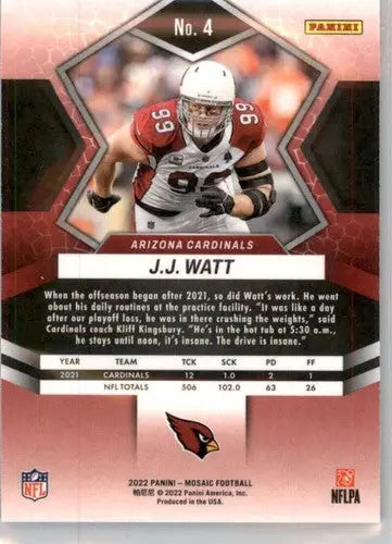 J.J. Watt football card from Panini Mosaic with original gloss by Simply Sandoval