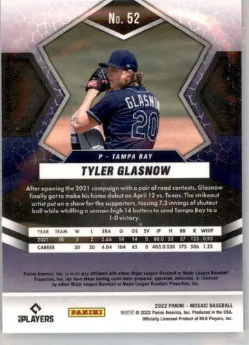 Original gloss Panini Mosaic Tyler Glasnow baseball card 2022 Rays ID 77727
