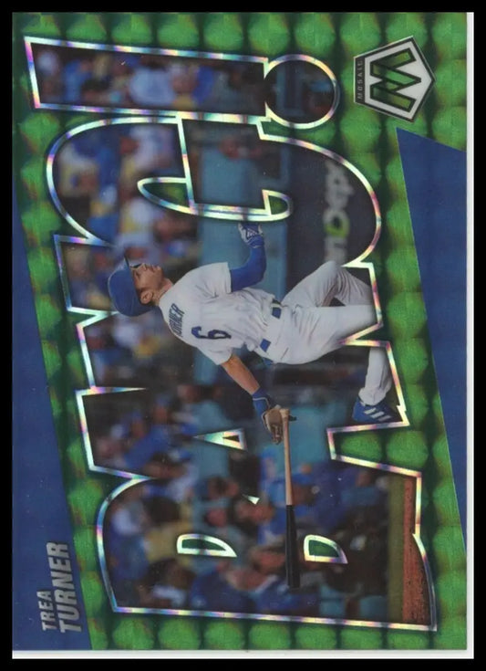 2022 Panini Mosaic - Bang! Green Mosaic Trea Turner BG-10 Los Angeles Dodgers NM - Baseball Card Single