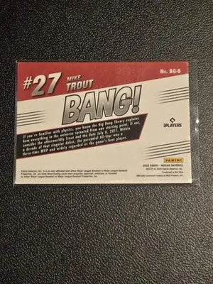 2022 Panini Mosaic #BG-8 Mike Trout Bang! - Baseball Card Single