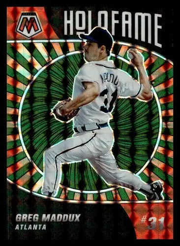 Original gloss Panini Mosaic Holofame mosaic Greg Maddux baseball card in sports trading collection