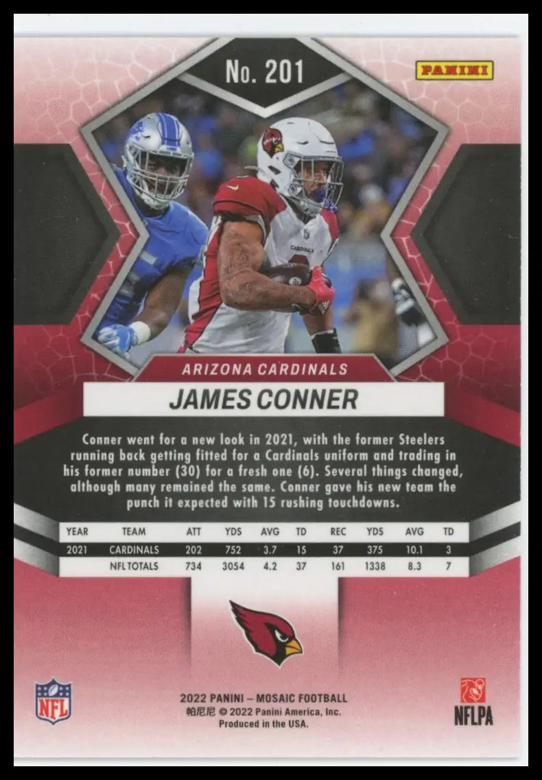 2022 Panini Mosaic James Conner 201 Arizona Cardinals - Football Card Single