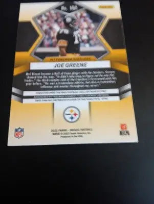 2022 Panini Mosaic - Joe Greene #168. Pittsburgh Steelers. NRMT+ - Football Card Single
