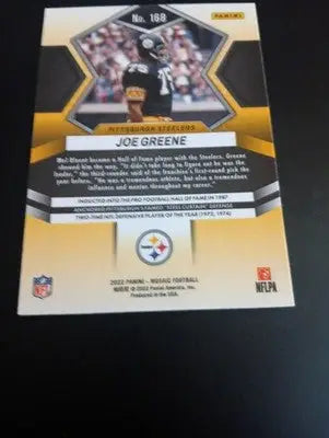 2022 Panini Mosaic - Joe Greene #168. Pittsburgh Steelers. NRMT+ - Football Card Single