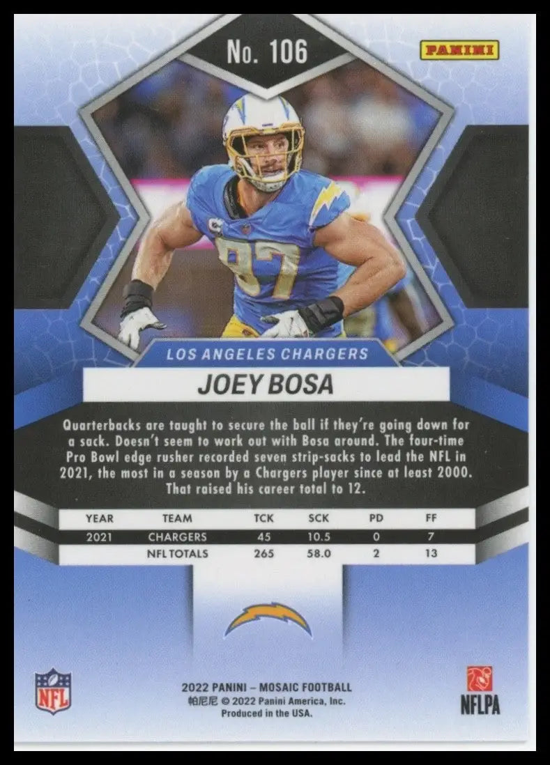 2022 Panini Mosaic - Joey Bosa #106 - Football Card Single