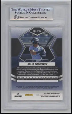 2022 Panini Mosaic Julio Rodriguez #274 Baseball BGS 9 - Baseball Card Single