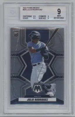 2022 Panini Mosaic Julio Rodriguez #274 Baseball BGS 9 - Baseball Card Single