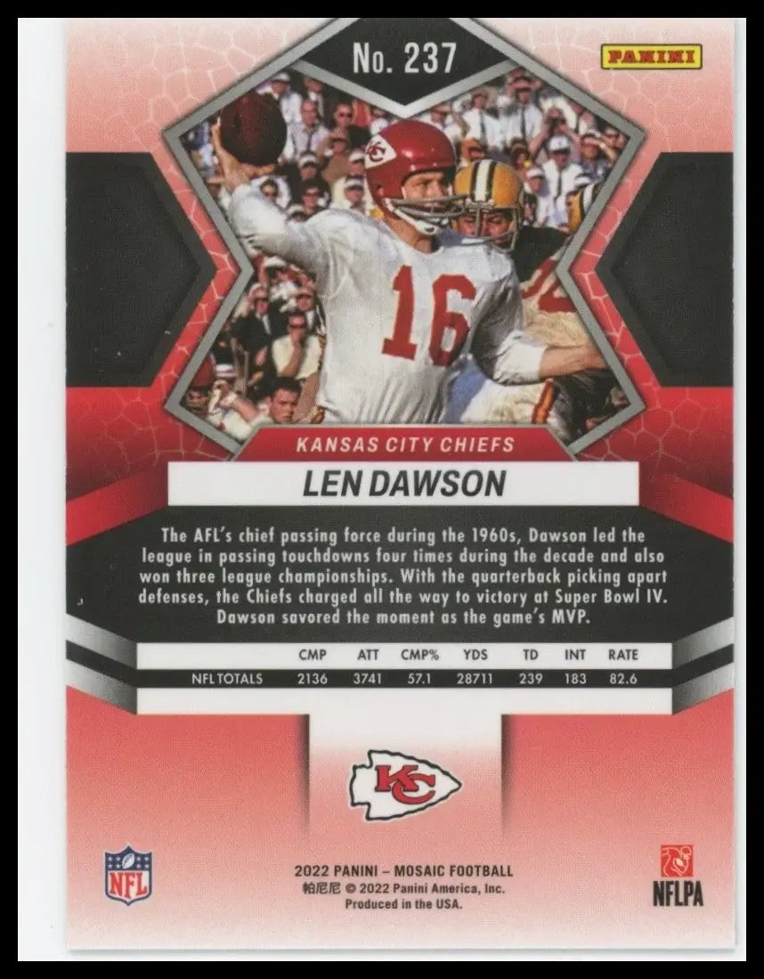2022 Panini Mosaic - Len Dawson #237 - Football Card Single